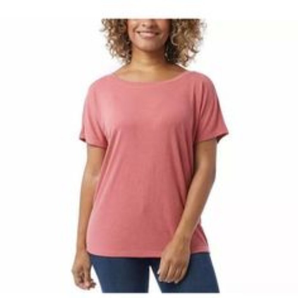 Relaxed Short-Sleeve Women’s Top in Dusty Rose